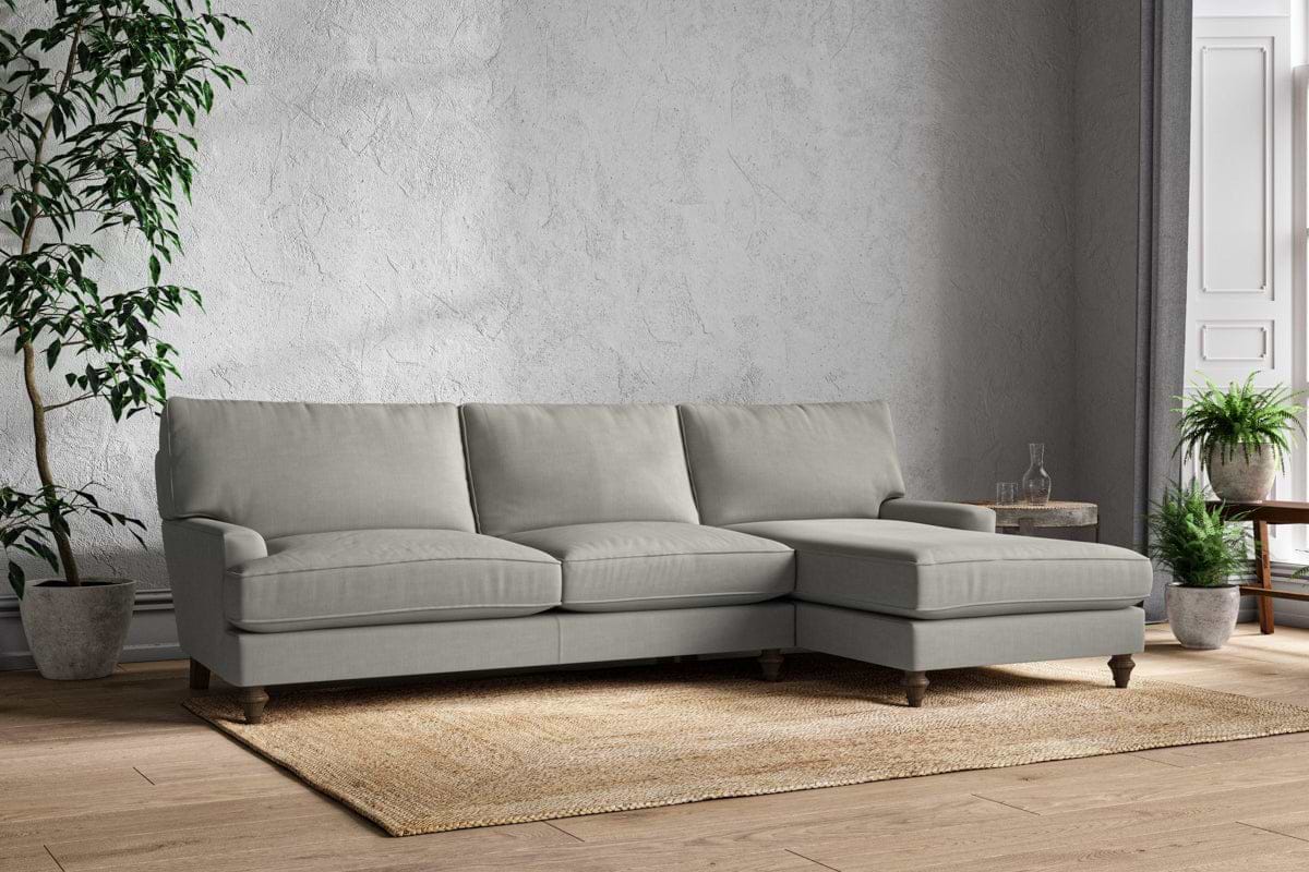 Marri Grand Right Hand Chaise Sofa - Brera Linen Smoke