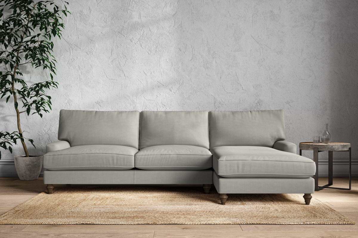 Marri Grand Right Hand Chaise Sofa - Brera Linen Smoke-MAKE TO ORDER-Nkuku