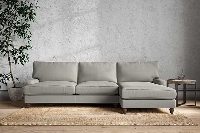 Marri Grand Right Hand Chaise Sofa - Brera Linen Smoke