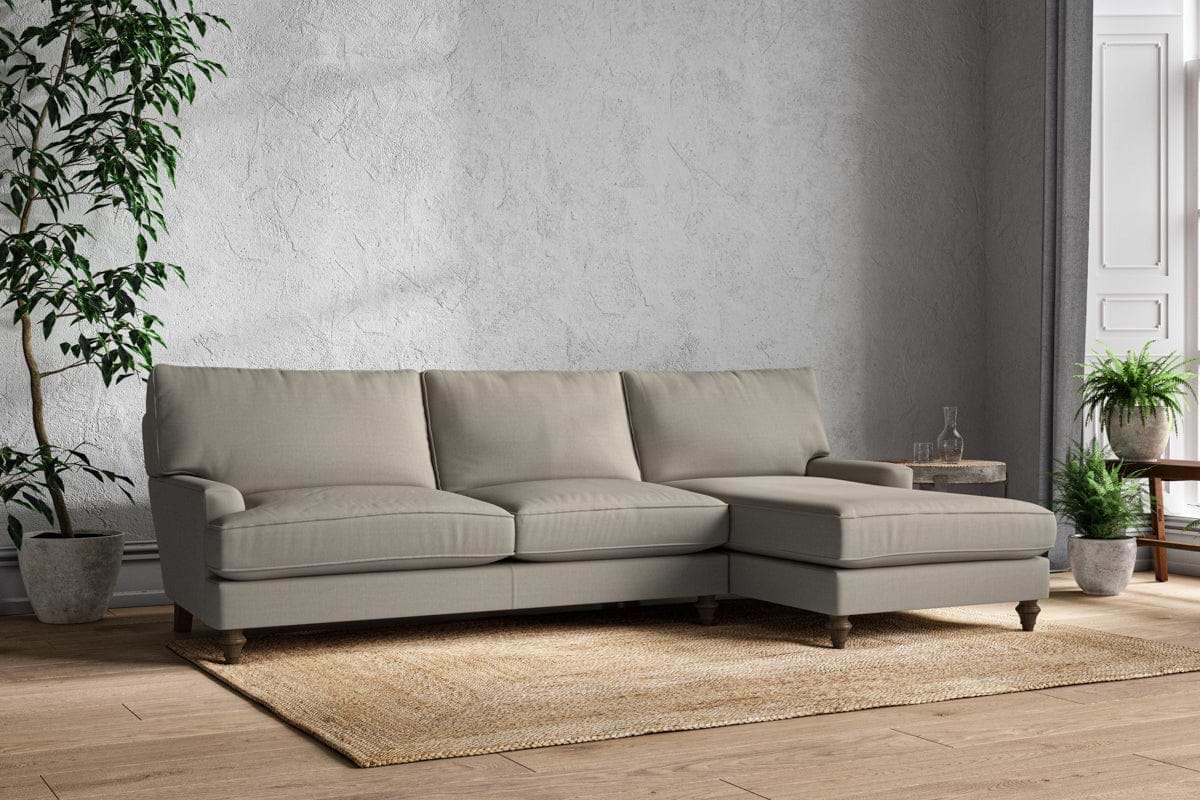 Marri Grand Right Hand Chaise Sofa - Recycled Cotton Flax