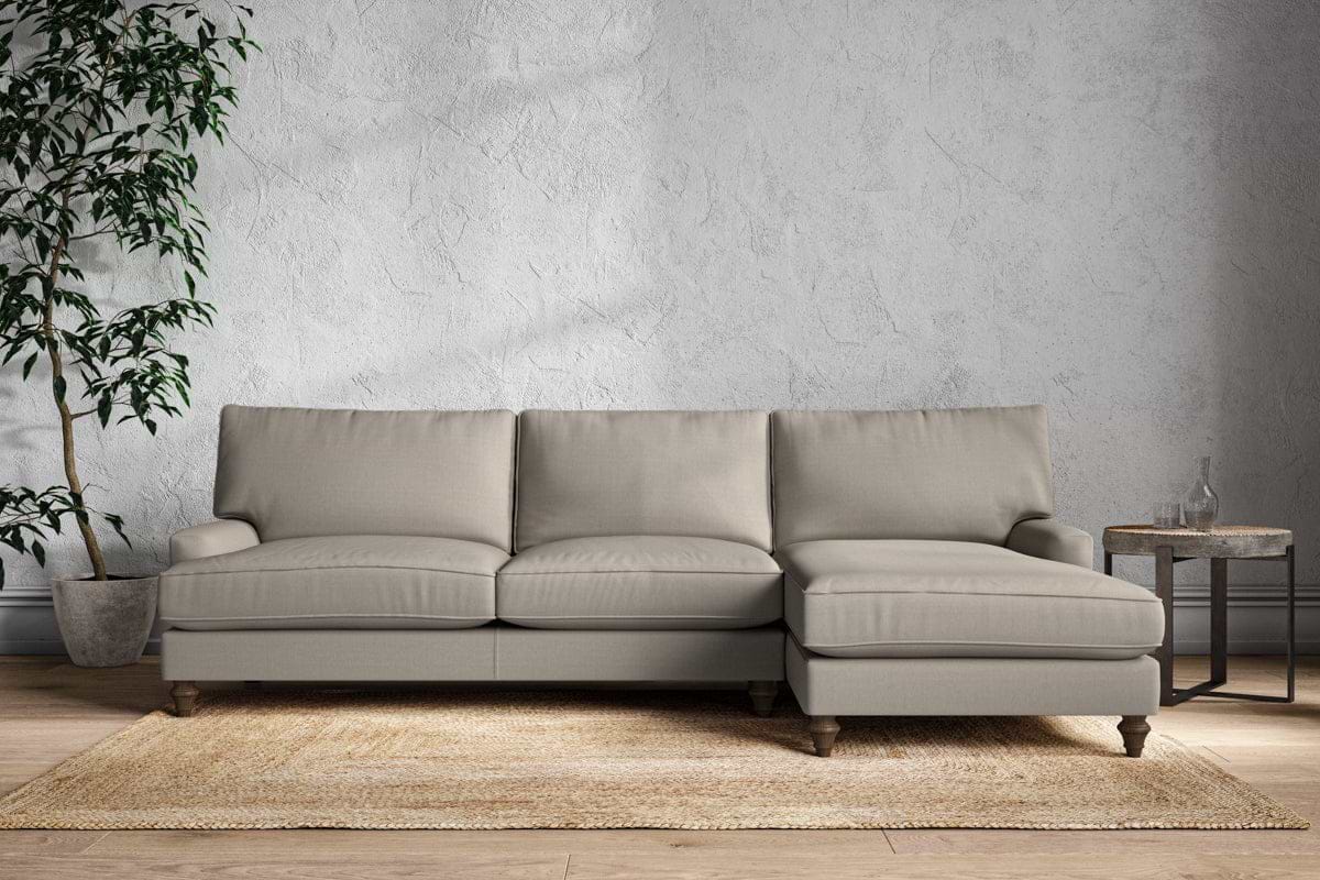 Marri Grand Right Hand Chaise Sofa - Recycled Cotton Flax-MAKE TO ORDER-Nkuku