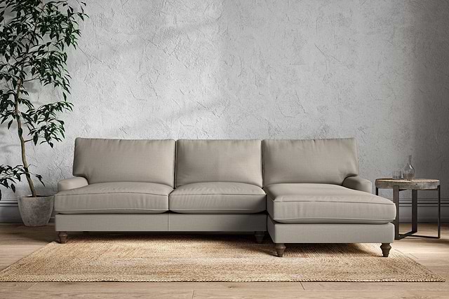 Marri Grand Right Hand Chaise Sofa - Recycled Cotton Flax
