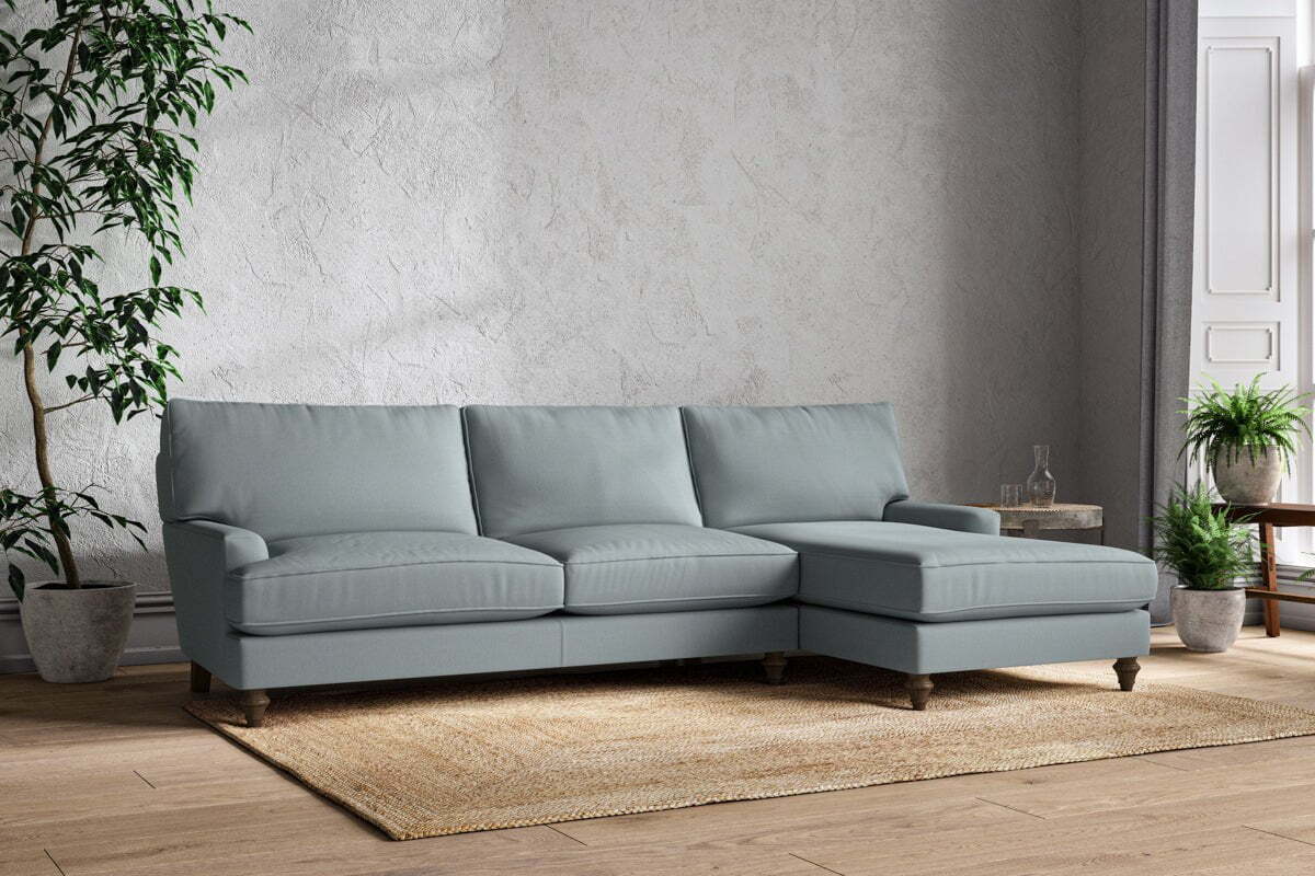 Marri Grand Right Hand Chaise Sofa - Recycled Cotton Horizon-MAKE TO ORDER-Nkuku
