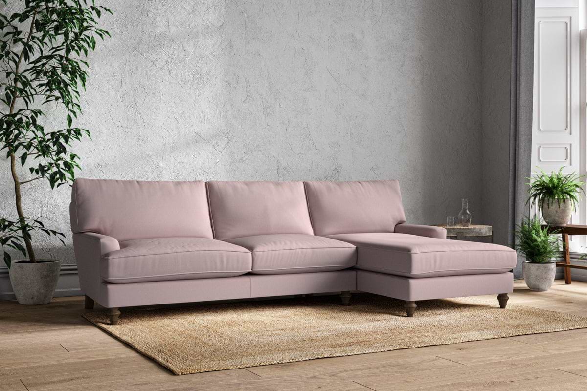 Marri Grand Right Hand Chaise Sofa - Recycled Cotton Lavender