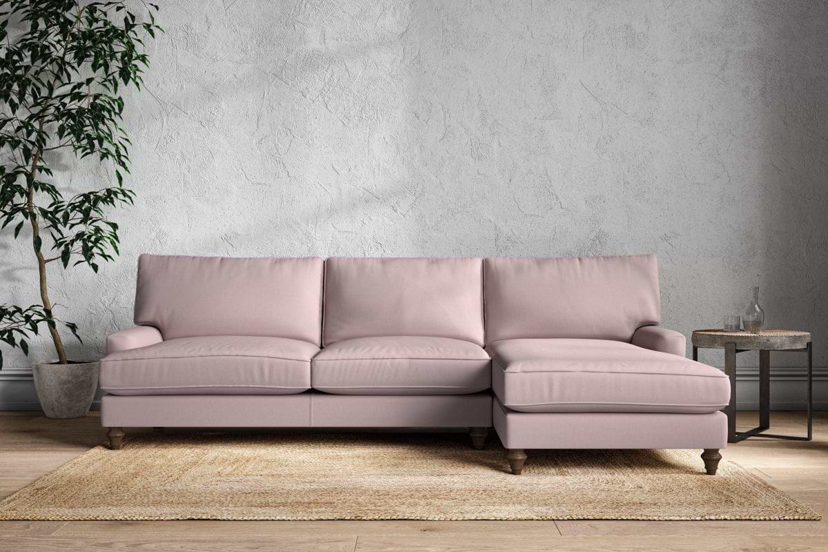 Marri Grand Right Hand Chaise Sofa - Recycled Cotton Lavender-MAKE TO ORDER-Nkuku