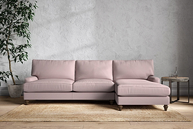 Marri Grand Right Hand Chaise Sofa - Recycled Cotton Lavender