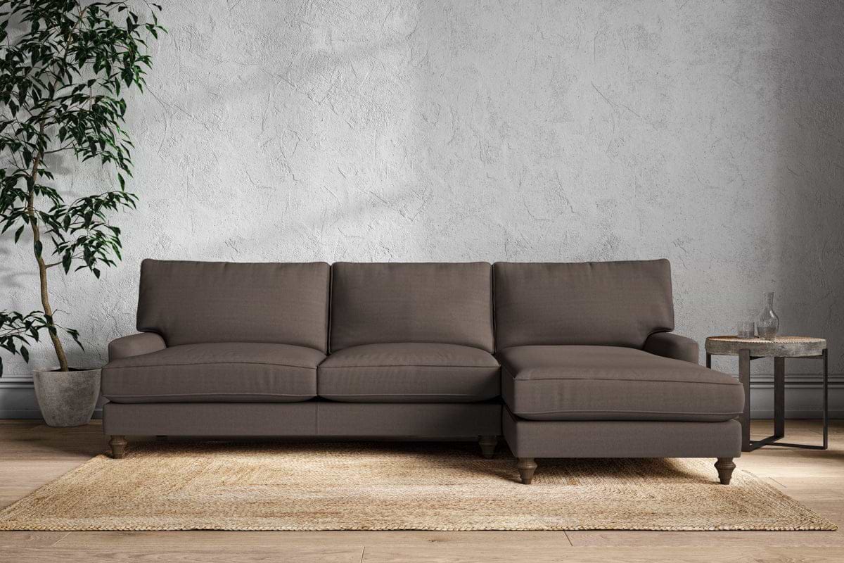 Marri Grand Right Hand Chaise Sofa - Recycled Cotton Mocha-MAKE TO ORDER-Nkuku
