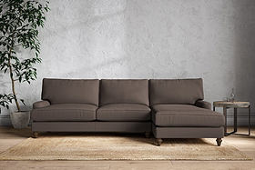 Marri Grand Right Hand Chaise Sofa - Recycled Cotton Mocha-MAKE TO ORDER-Nkuku