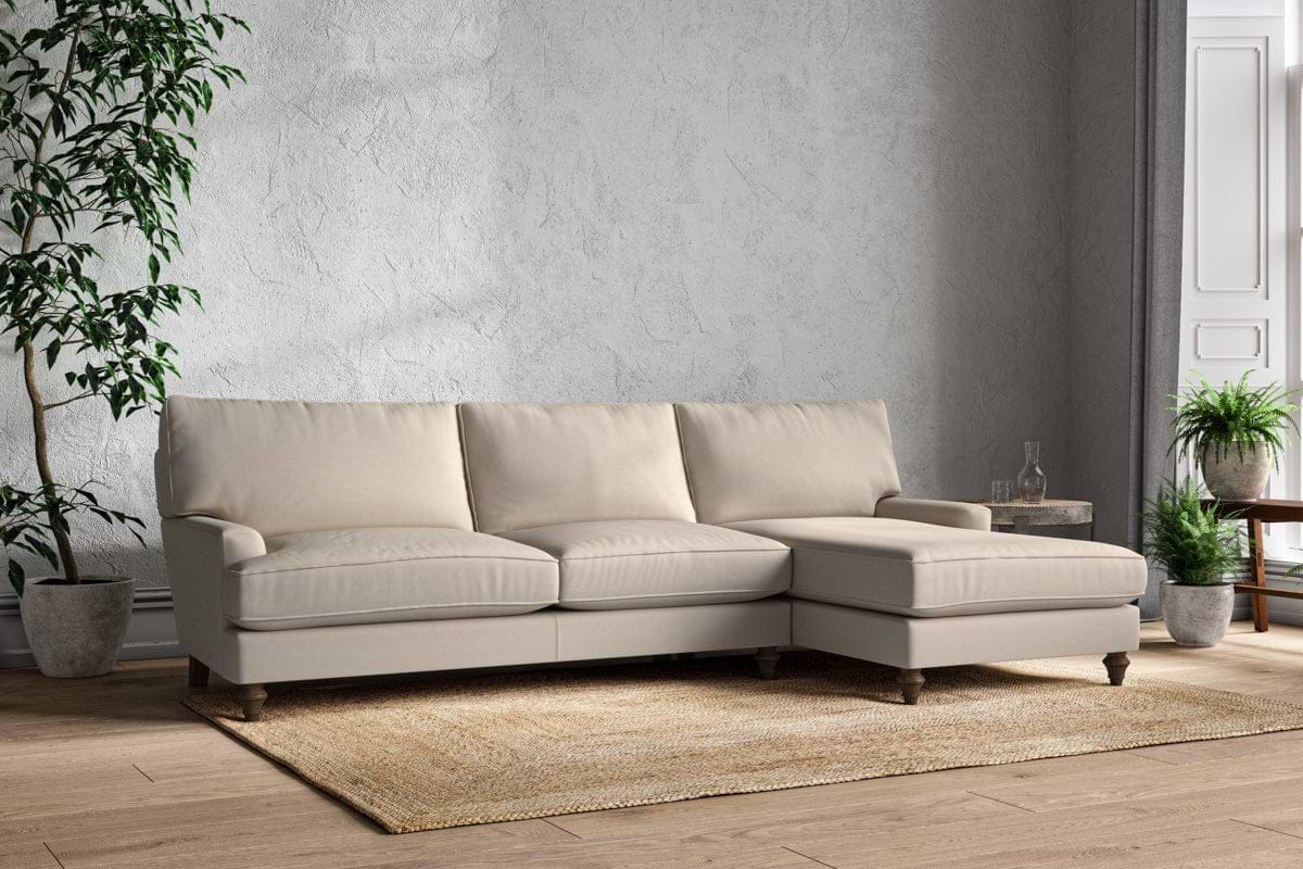 Marri Grand Right Hand Chaise Sofa - Recycled Cotton Natural