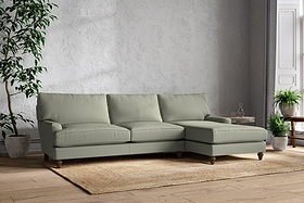 Marri Grand Right Hand Chaise Sofa - Recycled Cotton Seaspray-MAKE TO ORDER-Nkuku