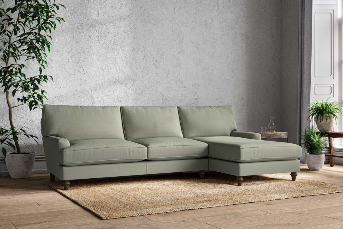 Marri Grand Right Hand Chaise Sofa - Recycled Cotton Seaspray-MAKE TO ORDER-Nkuku
