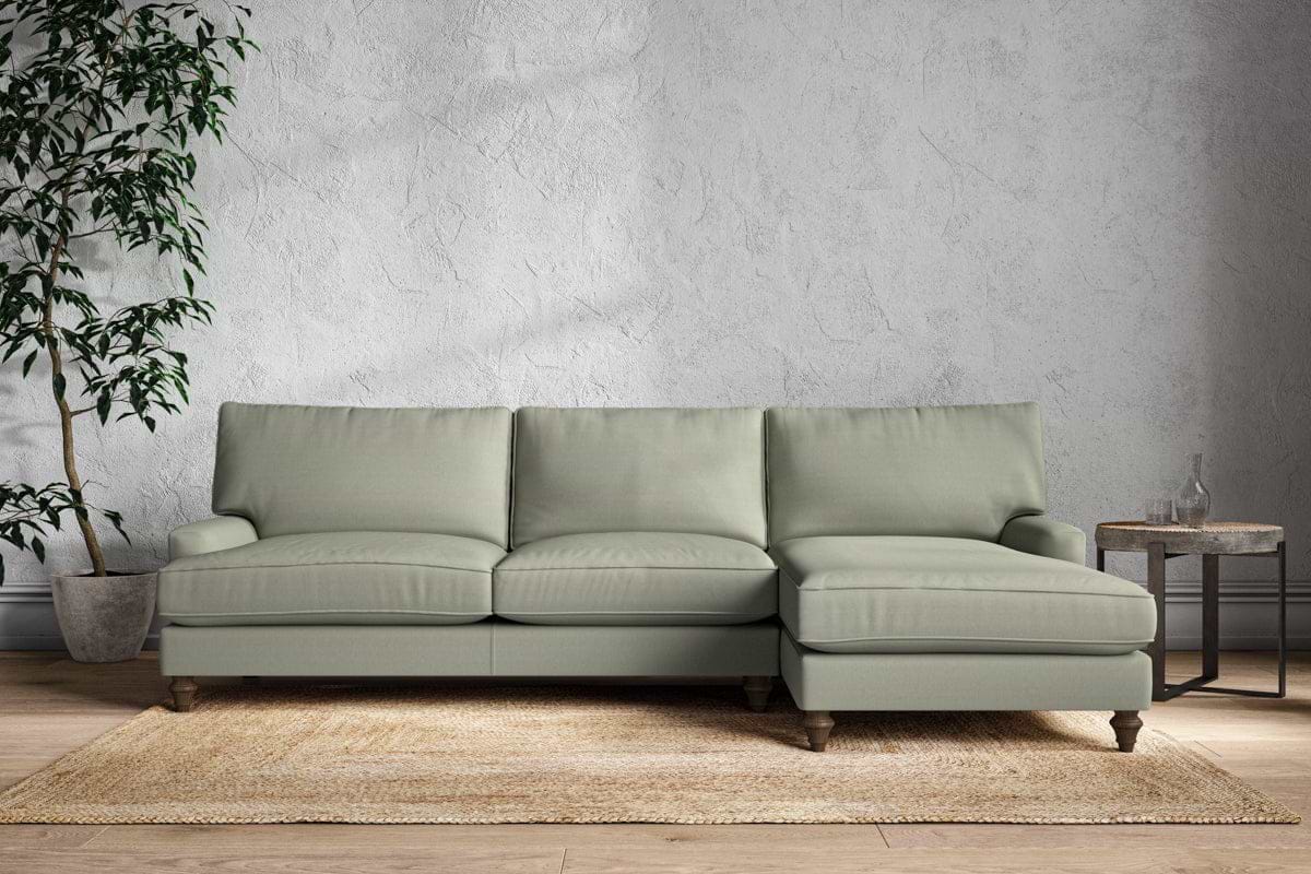 Marri Grand Right Hand Chaise Sofa - Recycled Cotton Seaspray-MAKE TO ORDER-Nkuku