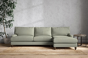Marri Grand Right Hand Chaise Sofa - Recycled Cotton Seaspray-MAKE TO ORDER-Nkuku
