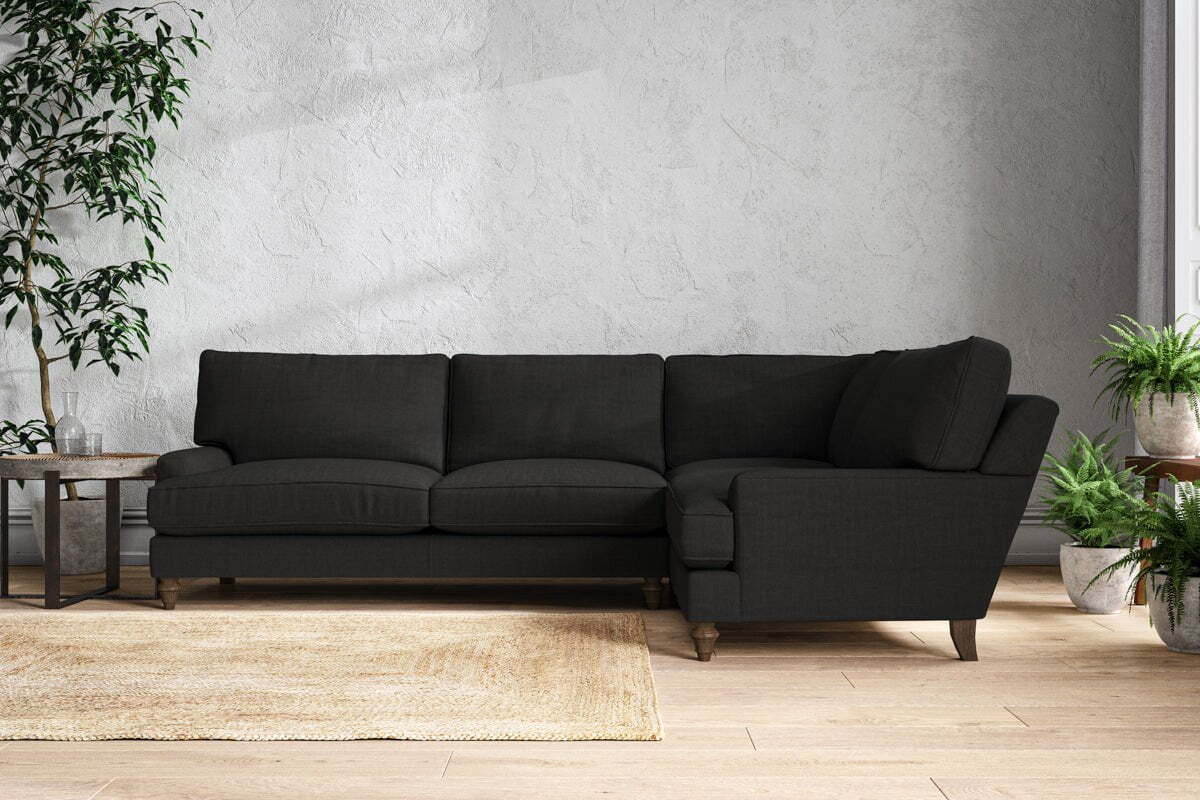 Marri Grand Right Hand Corner Sofa - Brera Linen Charcoal-MAKE TO ORDER-Nkuku