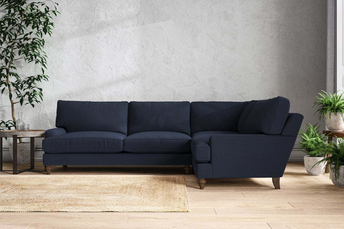 Marri Grand Right Hand Corner Sofa - Brera Linen Indigo-MAKE TO ORDER-Nkuku