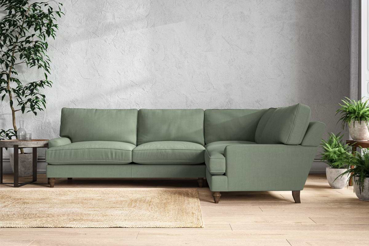 Marri Grand Right Hand Corner Sofa - Brera Linen Jade-MAKE TO ORDER-Nkuku