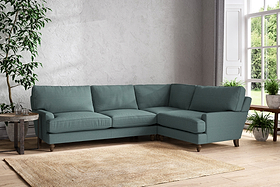 Marri Grand Right Hand Corner Sofa - Recycled Cotton Airforce-MAKE TO ORDER-Nkuku