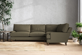 Marri Grand Right Hand Corner Sofa - Recycled Cotton Fatigue-MAKE TO ORDER-Nkuku