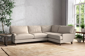 Marri Grand Right Hand Corner Sofa - Recycled Cotton Natural-MAKE TO ORDER-Nkuku