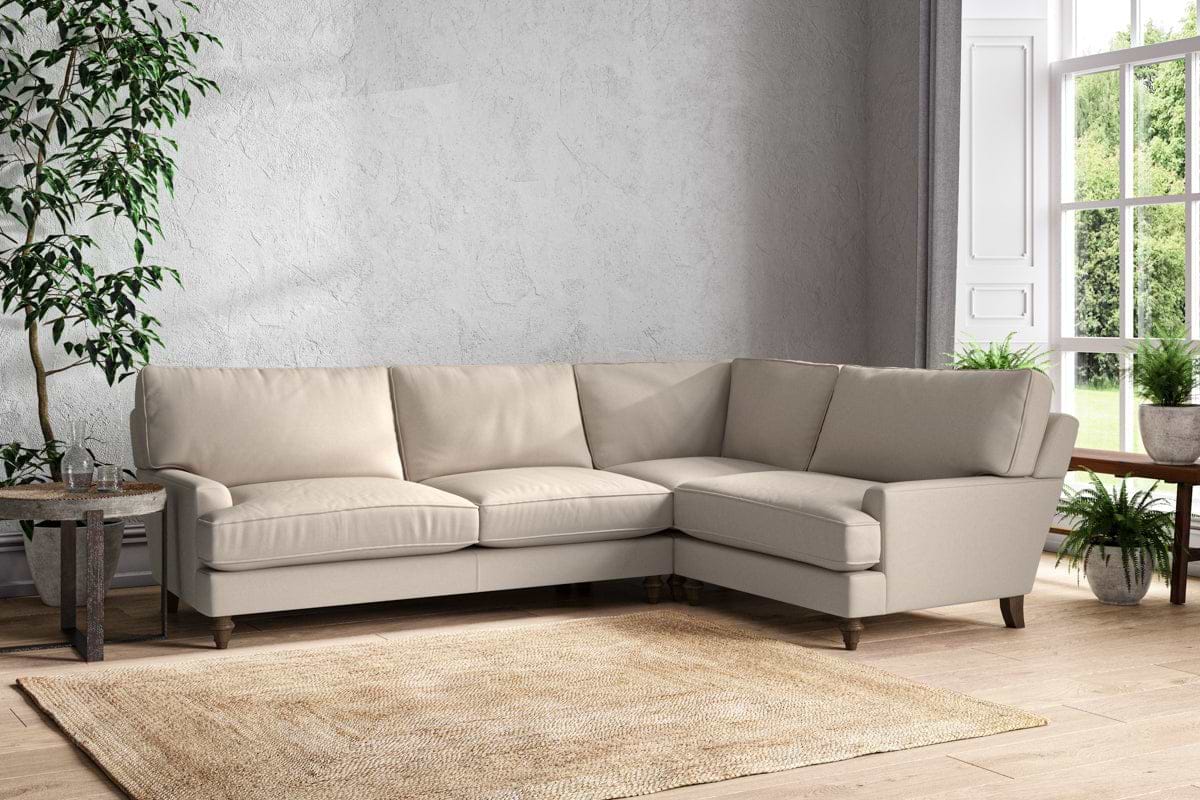 Marri Grand Right Hand Corner Sofa - Recycled Cotton Natural-MAKE TO ORDER-Nkuku