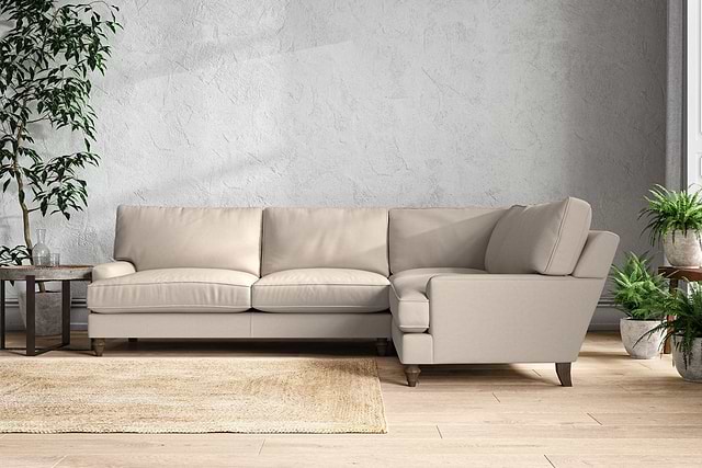 Marri Grand Right Hand Corner Sofa - Recycled Cotton Natural-MAKE TO ORDER-Nkuku