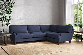 Marri Grand Right Hand Corner Sofa - Recycled Cotton Navy-MAKE TO ORDER-Nkuku