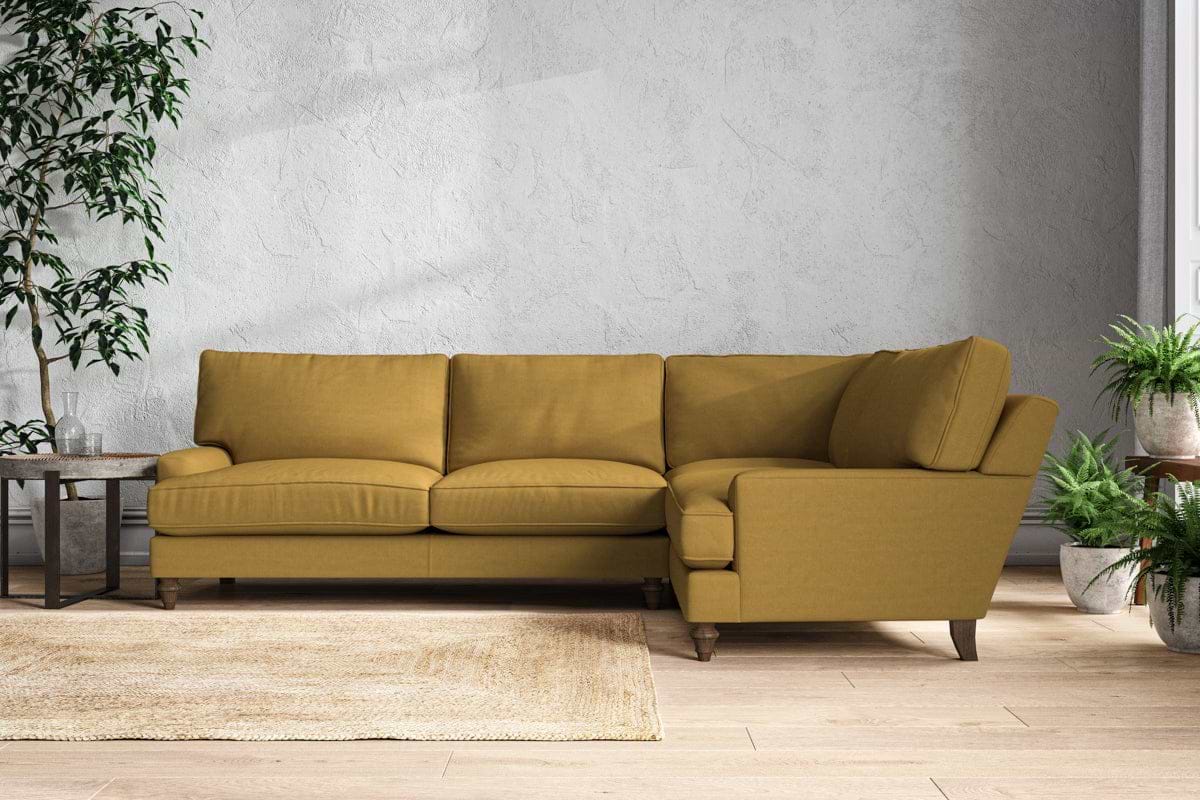 Marri Grand Right Hand Corner Sofa - Recycled Cotton Ochre-MAKE TO ORDER-Nkuku