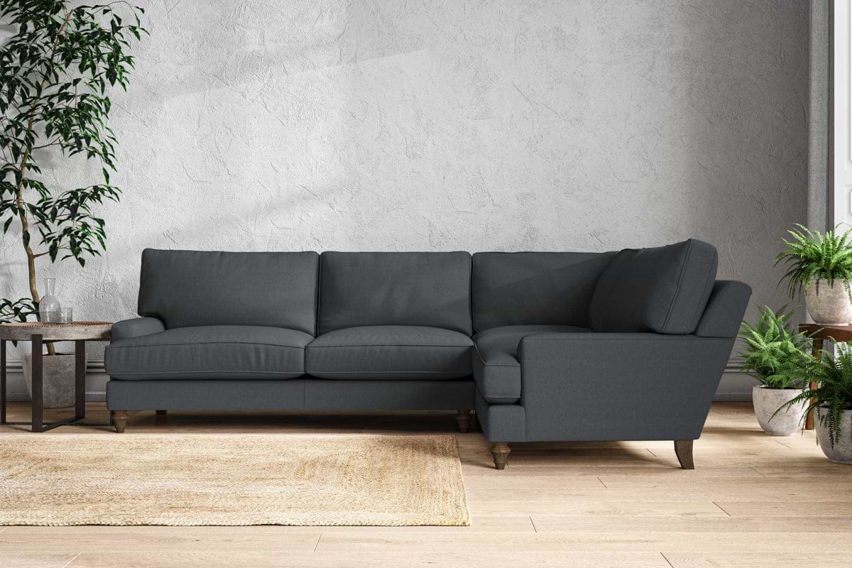 Marri Grand Right Hand Corner Sofa - Recycled Cotton Thunder-MAKE TO ORDER-Nkuku