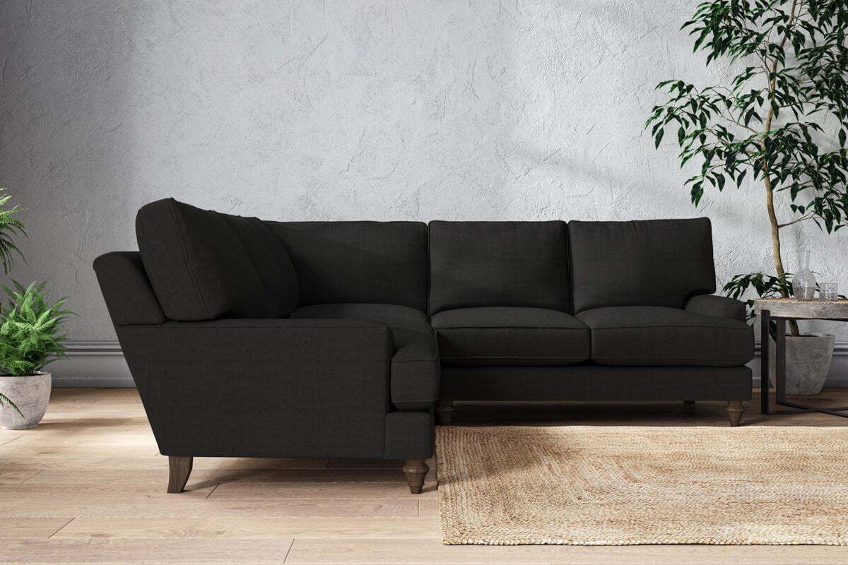 Marri Large Corner Sofa - Brera Linen Charcoal-MAKE TO ORDER-Nkuku