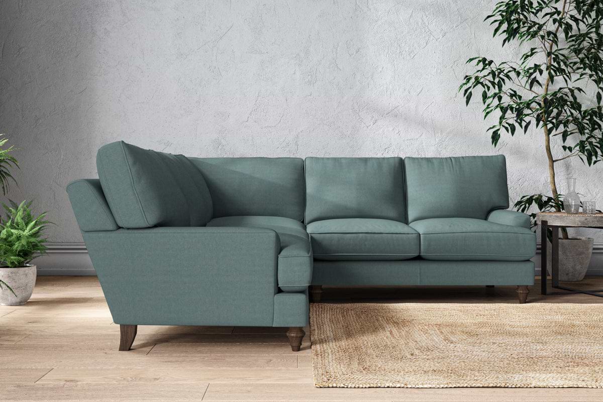 Marri Large Corner Sofa - Recycled Cotton Airforce-MAKE TO ORDER-Nkuku