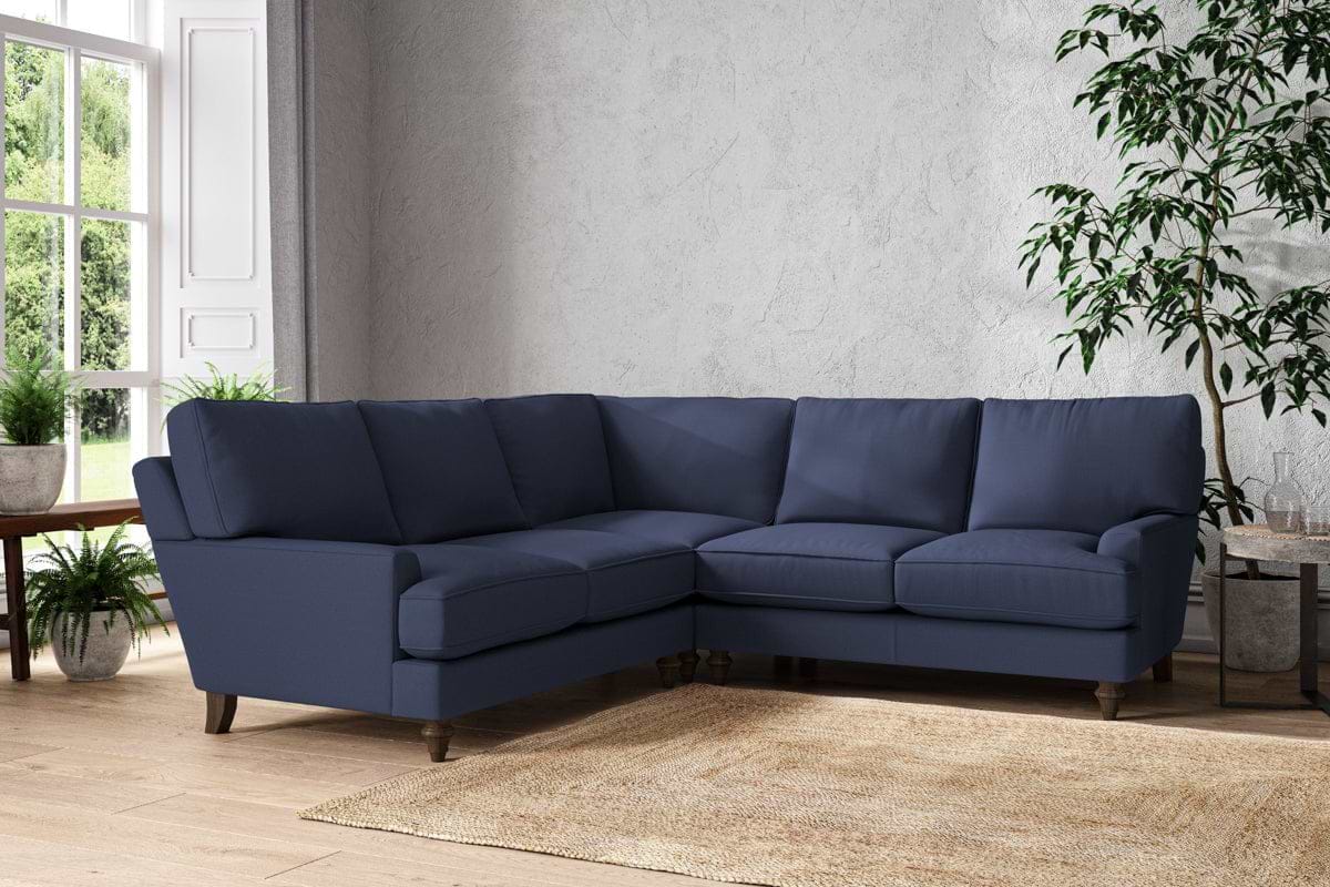 Marri Large Corner Sofa - Recycled Cotton Navy-MAKE TO ORDER-Nkuku