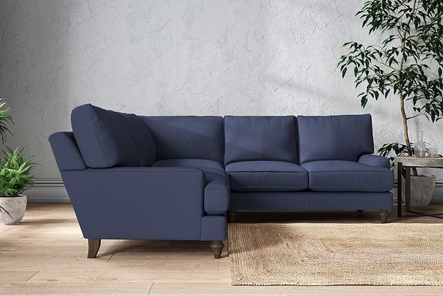 Marri Large Corner Sofa - Recycled Cotton Navy-MAKE TO ORDER-Nkuku