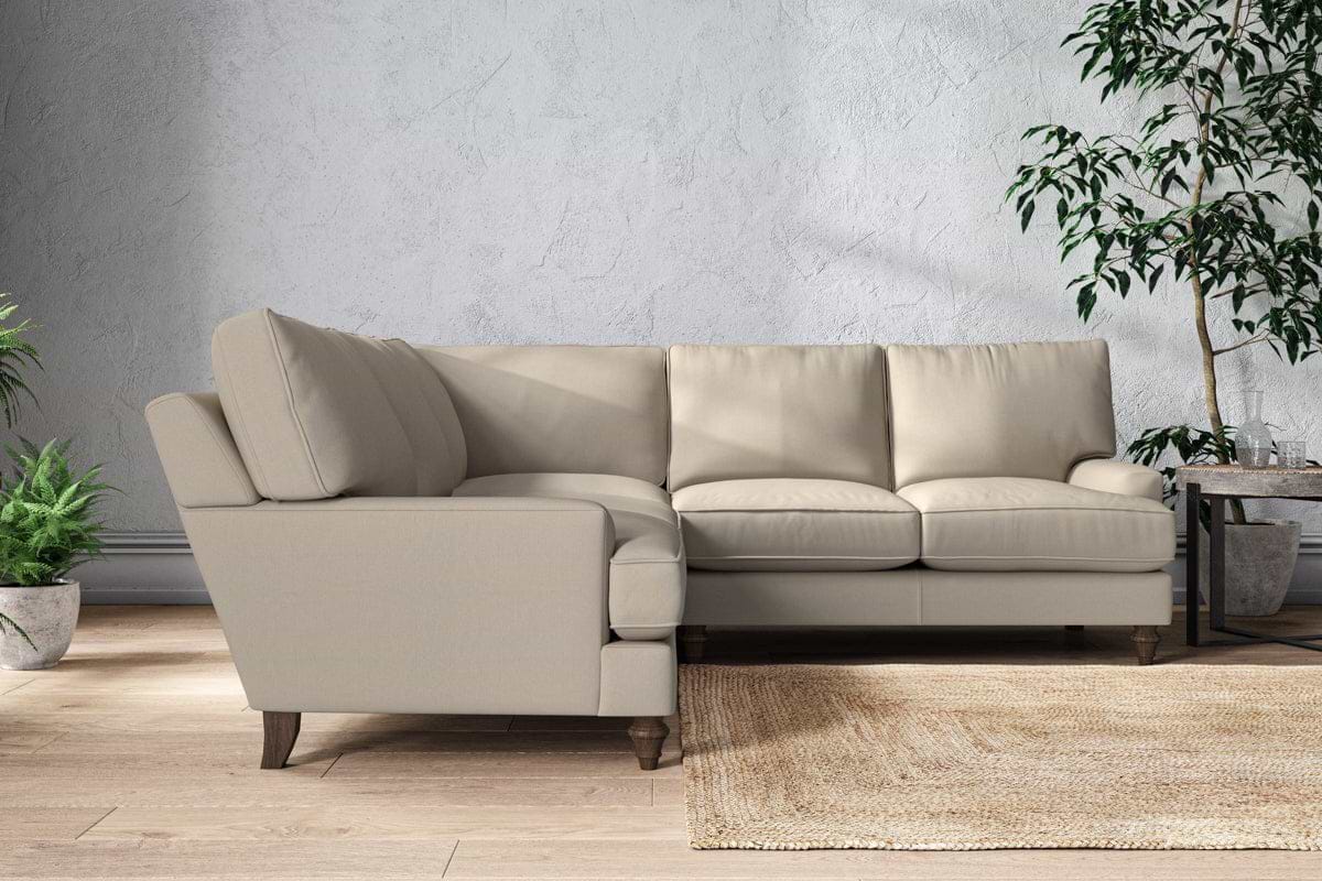 Marri Large Corner Sofa - Recycled Cotton Stone-MAKE TO ORDER-Nkuku