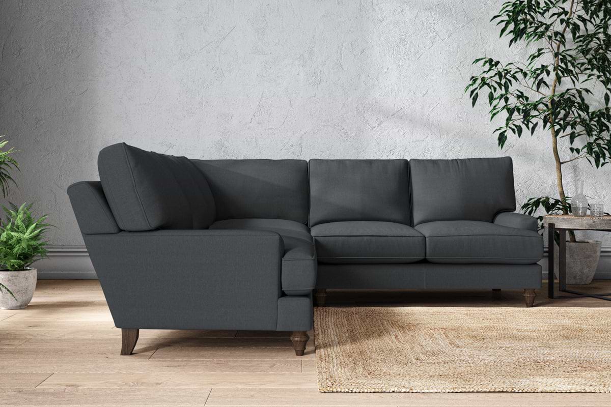 Marri Large Corner Sofa - Recycled Cotton Thunder-MAKE TO ORDER-Nkuku