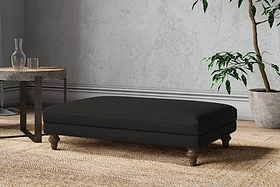 Marri Large Footstool - Brera Linen Charcoal