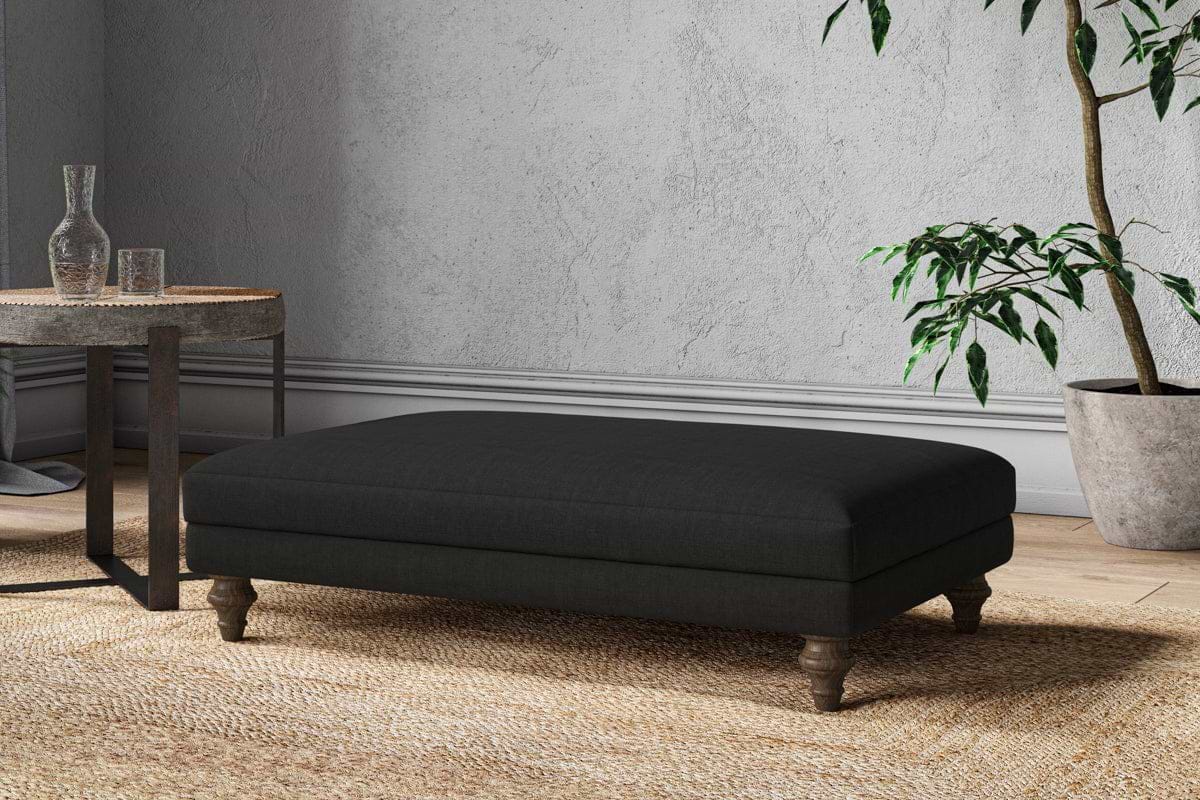 Marri Large Footstool - Brera Linen Charcoal