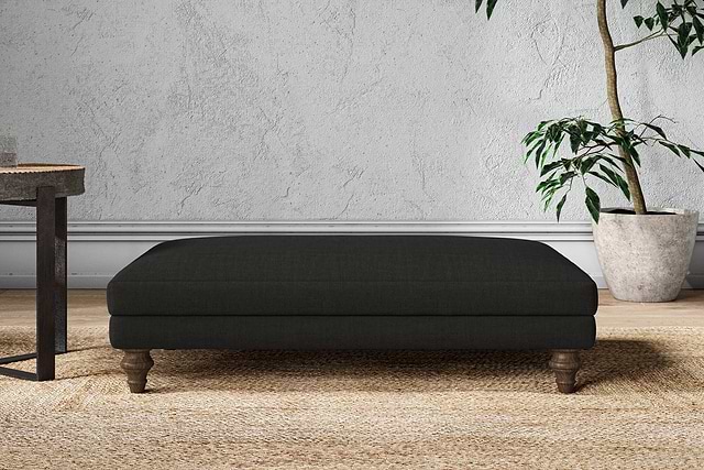 Marri Large Footstool - Brera Linen Charcoal