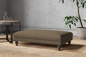 Marri Large Footstool - Brera Linen Chestnut