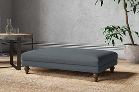 Marri Large Footstool - Brera Linen Dusk
