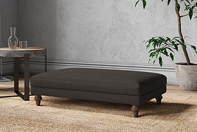 Marri Large Footstool - Brera Linen Espresso