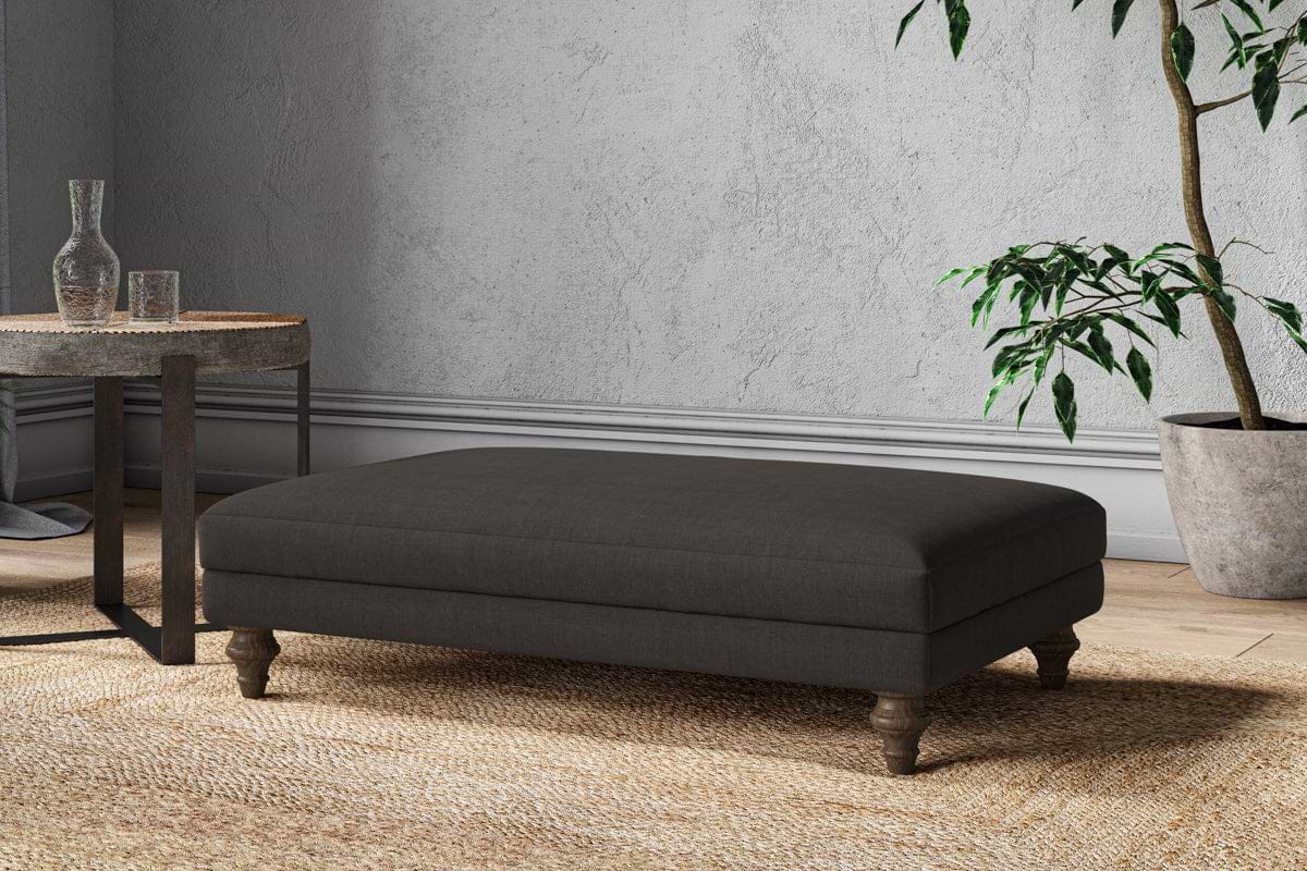 Marri Large Footstool - Brera Linen Espresso