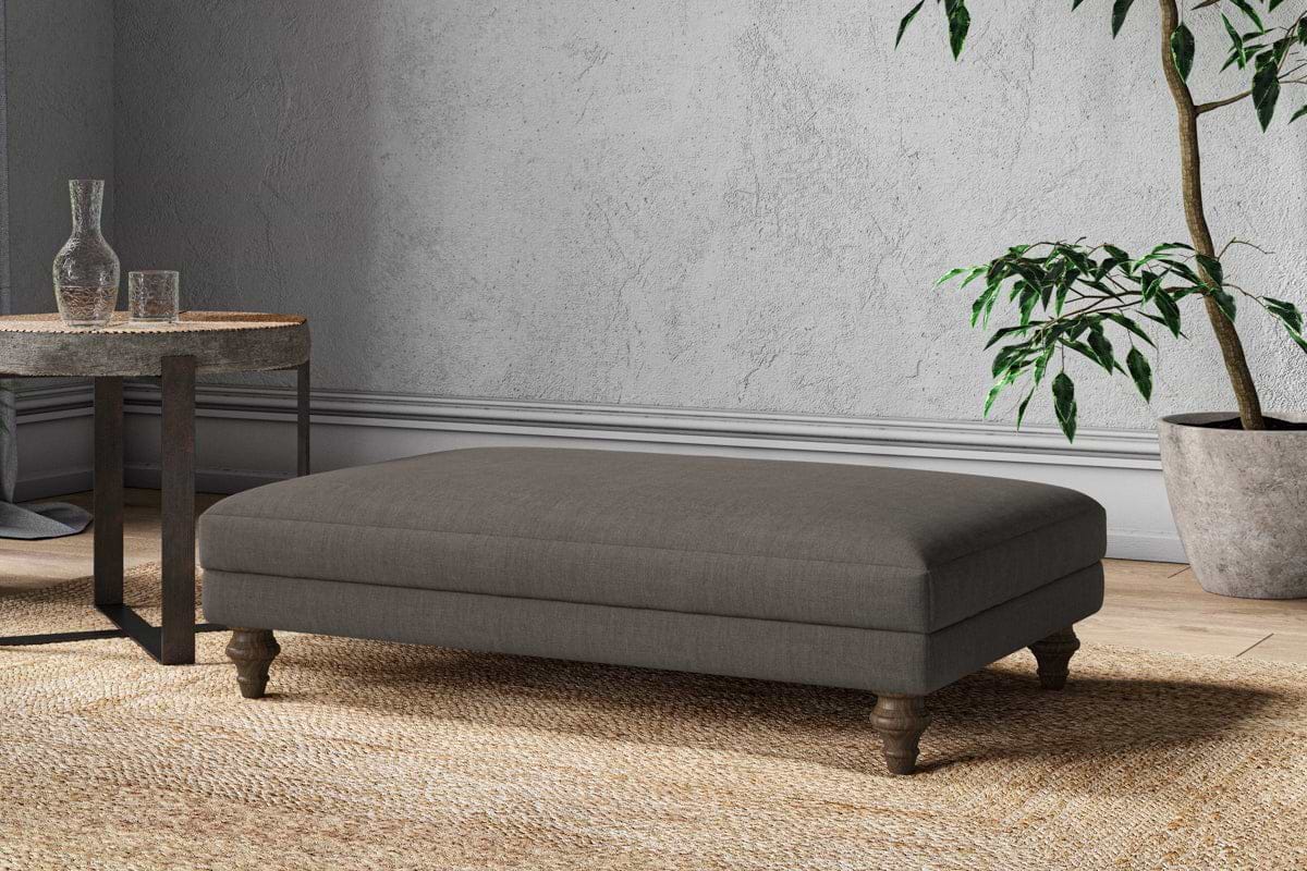 Marri Large Footstool - Brera Linen Granite