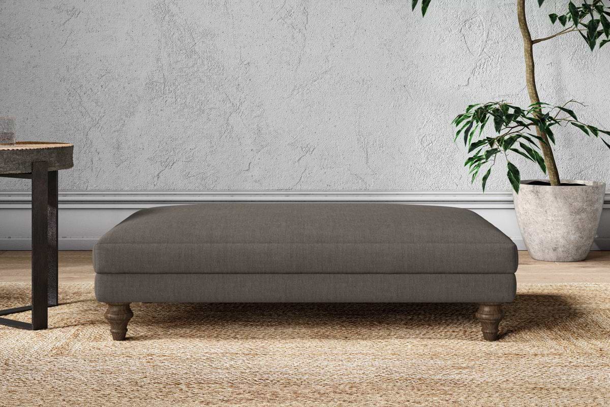 Marri Large Footstool - Brera Linen Granite-MAKE TO ORDER-Nkuku