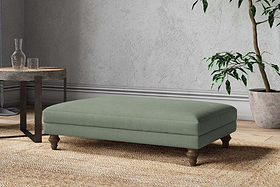 Marri Large Footstool - Brera Linen Jade