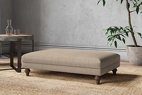 Marri Large Footstool - Brera Linen Pebble