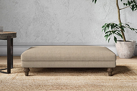 Marri Large Footstool - Brera Linen Pebble
