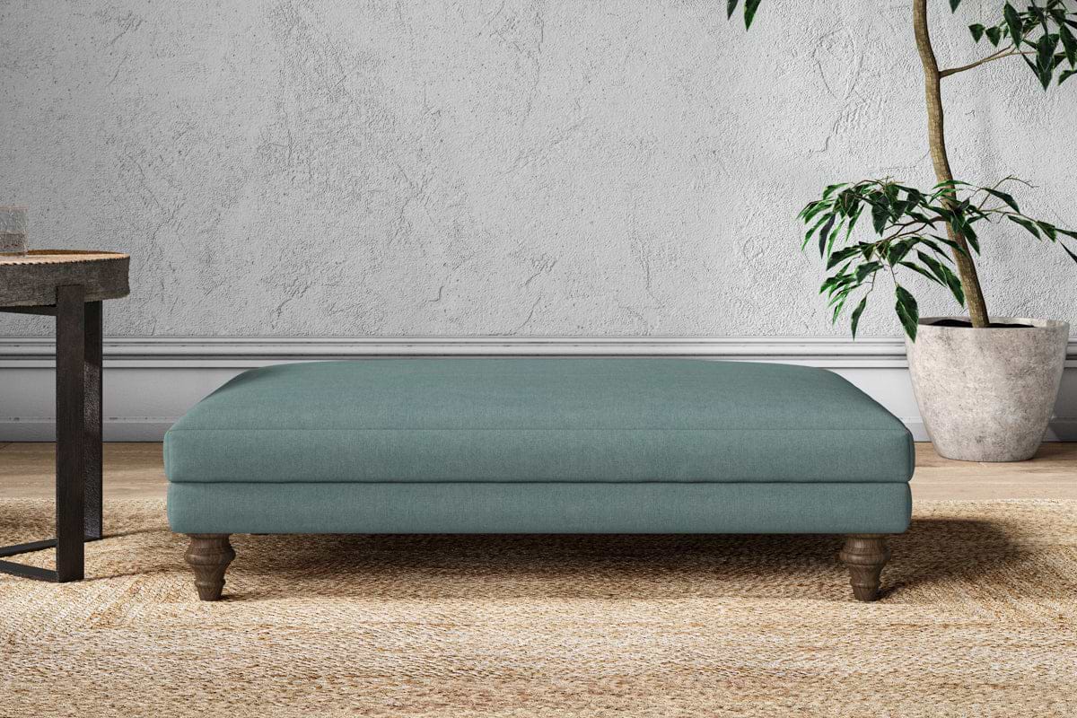 Marri Large Footstool - Recycled Cotton Airforce-MAKE TO ORDER-Nkuku