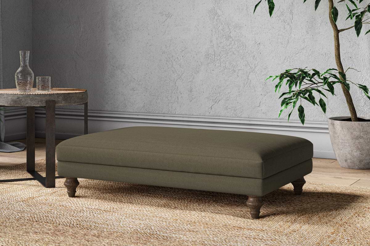 Marri Large Footstool - Recycled Cotton Fatigue-MAKE TO ORDER-Nkuku