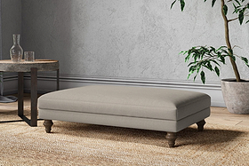 Marri Large Footstool - Recycled Cotton Flax