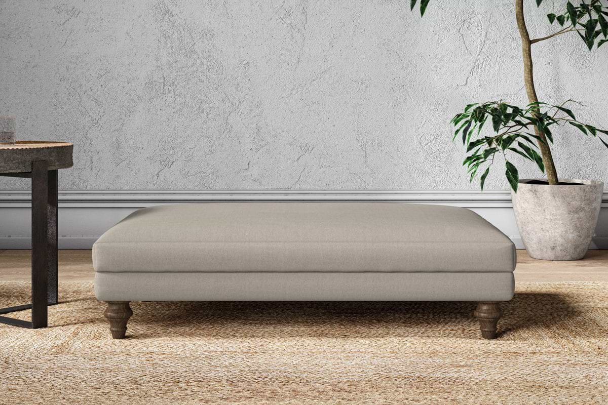 Marri Large Footstool - Recycled Cotton Flax-MAKE TO ORDER-Nkuku
